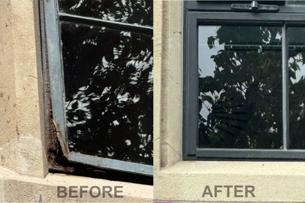before after steel window repair